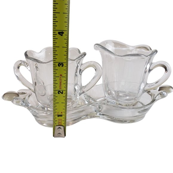 Clear Glass Small Sugar Creamer Set with Tray   LAST CHANCE TO PURCHASE! - Picture 9 of 9